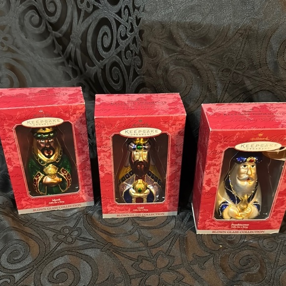 Hallmark Keepsake Blown Glass Ornaments Set The three wiseman - Picture 1 of 13